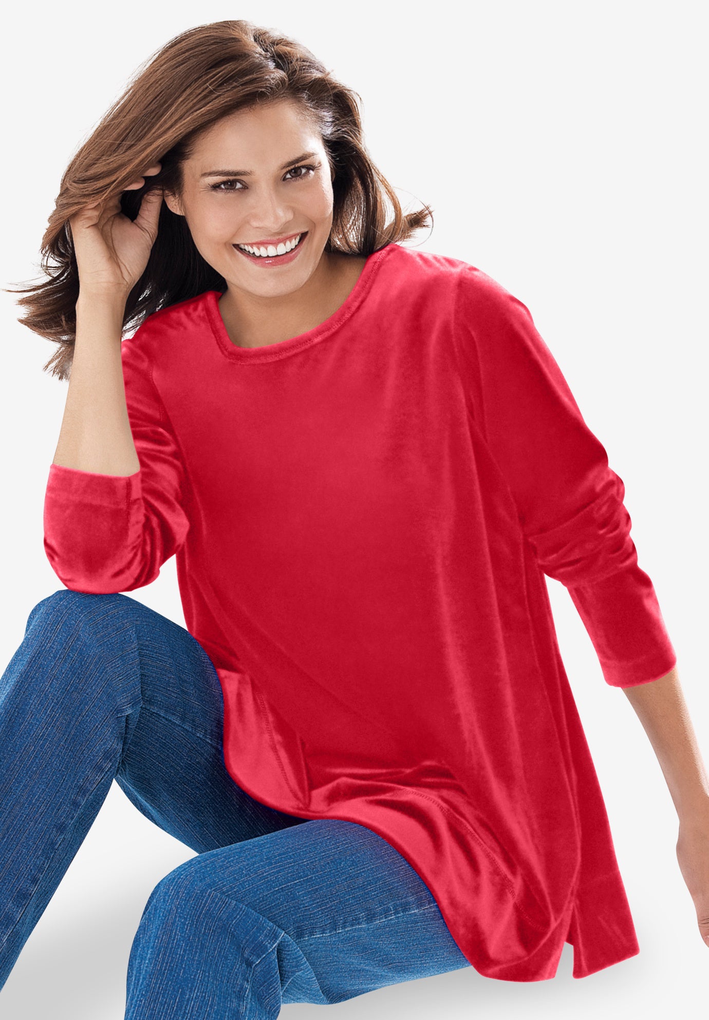 Plush Velour Tunic Sweatshirt image number 0