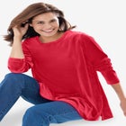 Plush Velour Tunic Sweatshirt image number null