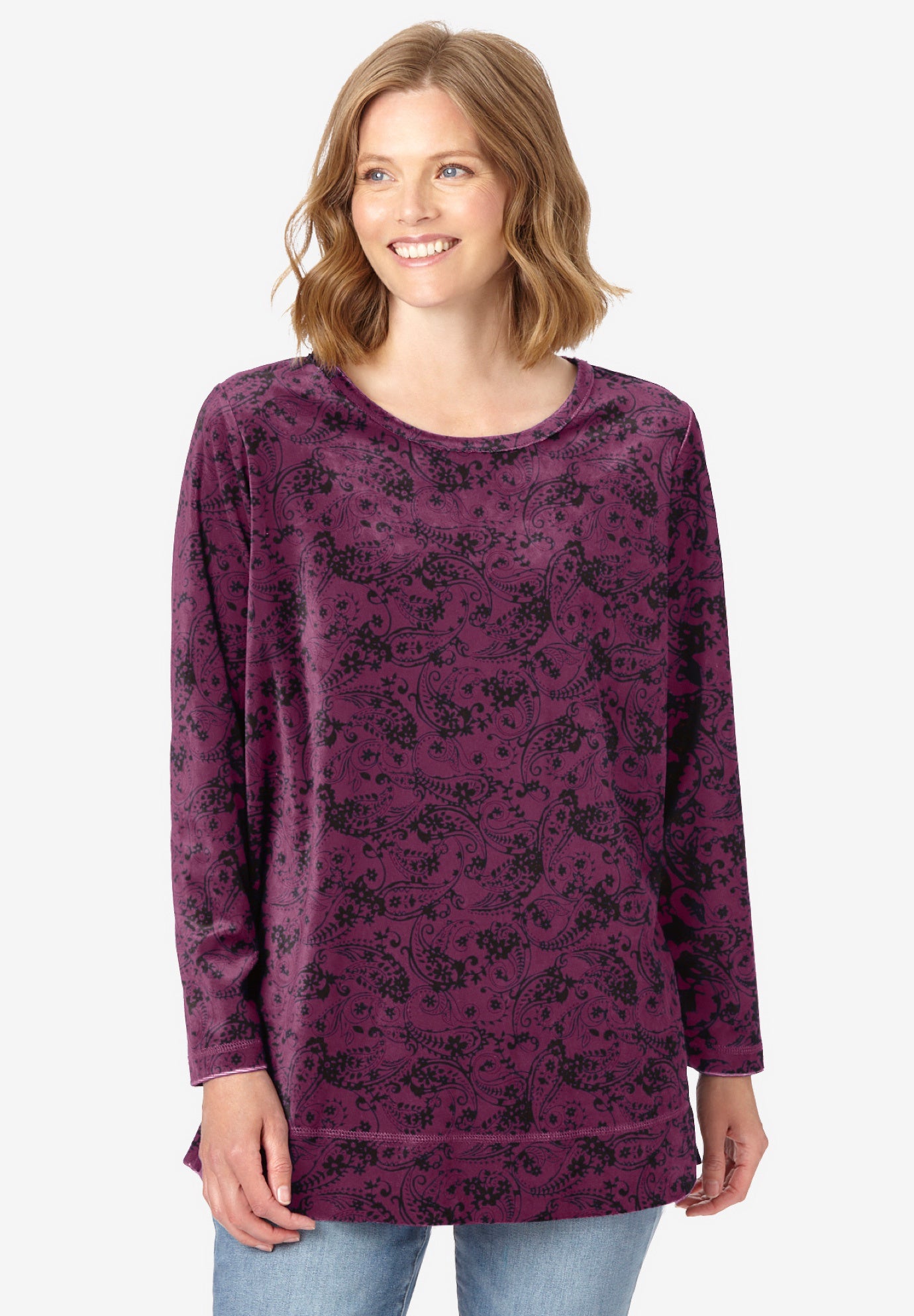 Plush Velour Tunic Sweatshirt image number 0