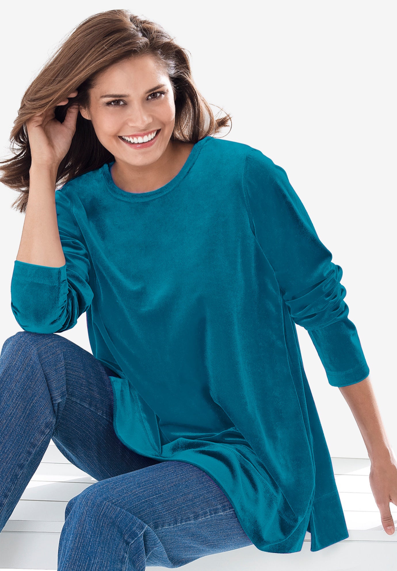 Plush Velour Tunic Sweatshirt image number 0