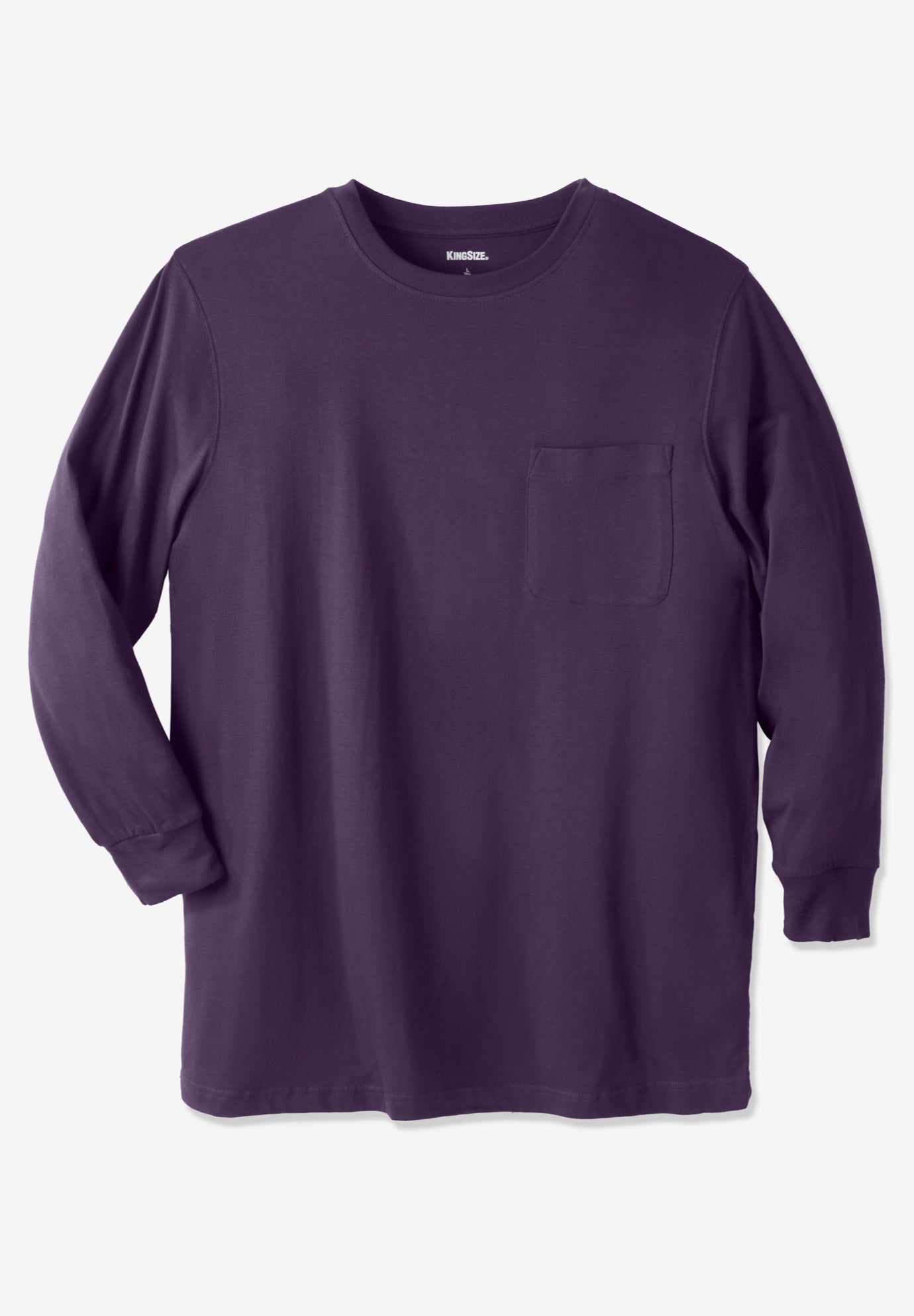 Shrink-Less&trade; Lightweight Long-Sleeve Crewneck Pocket T-Shirt image number 0