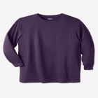 Shrink-Less&trade; Lightweight Long-Sleeve Crewneck Pocket T-Shirt image number null