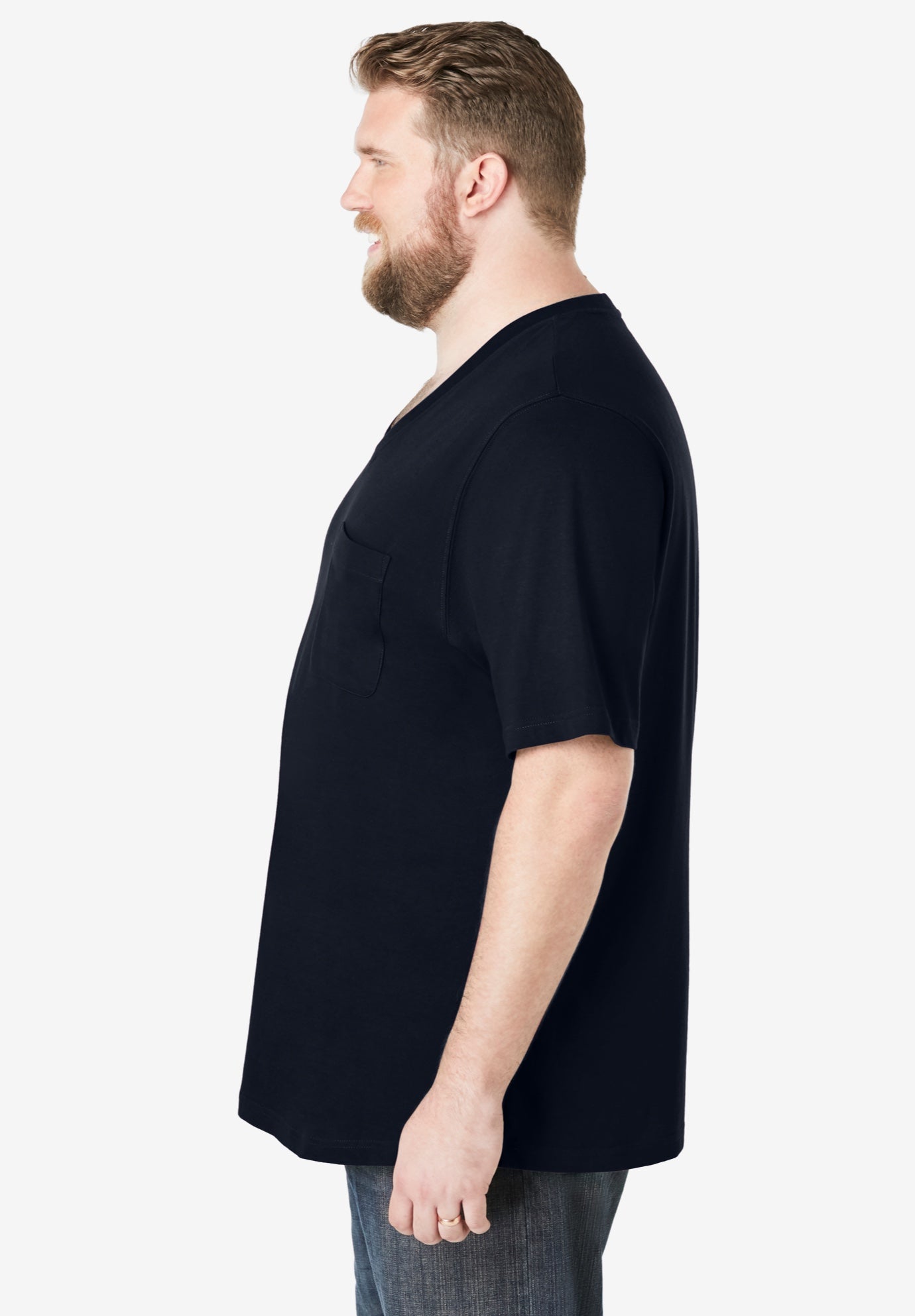 Shrink-Less Lightweight V-Neck Pocket T-Shirt image number 2