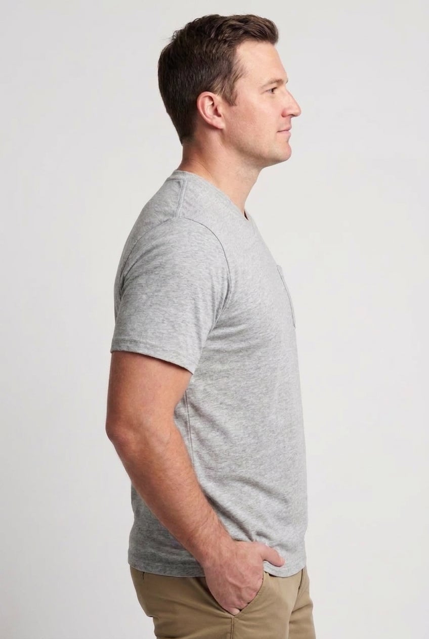 Shrink-Less Lightweight V-Neck Pocket T-Shirt image number 4