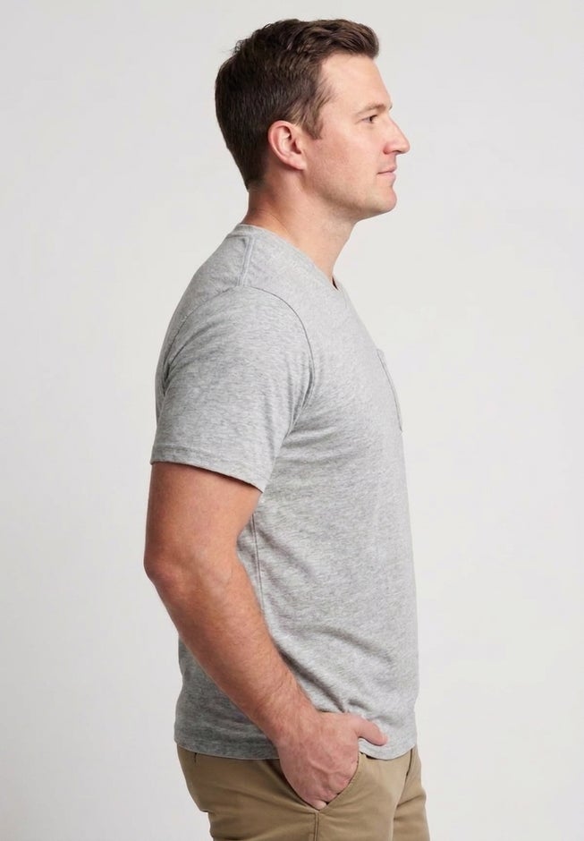Shrink-Less Lightweight V-Neck Pocket T-Shirt image number 4