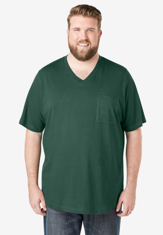 Shrink-Less Lightweight V-Neck Pocket T-Shirt image number 0