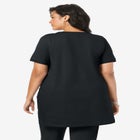 Plus Size Two Pocket Soft Knit Swing Tunic image number null