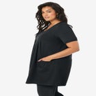 Plus Size Two Pocket Soft Knit Swing Tunic image number null