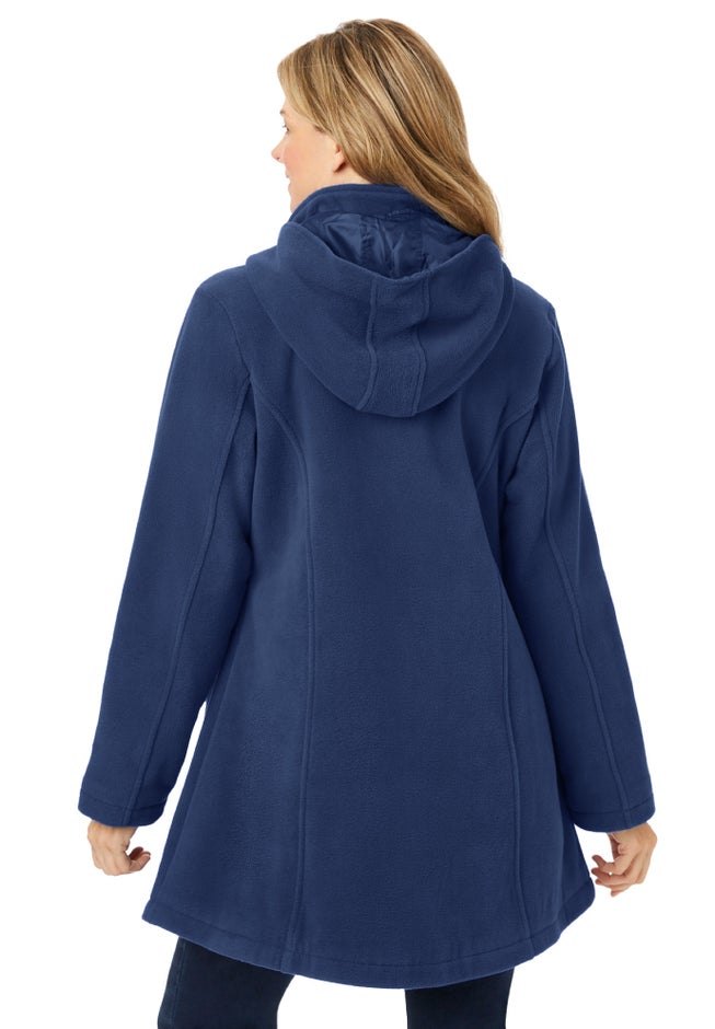 Hooded A-Line Fleece Coat image number 1