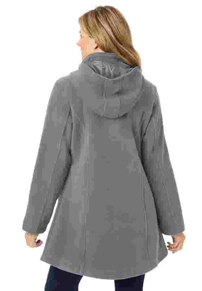 Hooded A-Line Fleece Coat image number 1