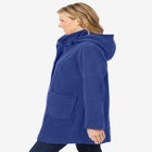 Hooded A-Line Fleece Coat image number null