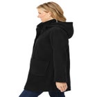 Hooded A-Line Fleece Coat image number null