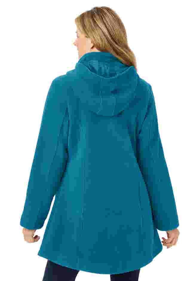 Hooded A-Line Fleece Coat image number 1