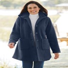 Hooded A-Line Fleece Coat image number null