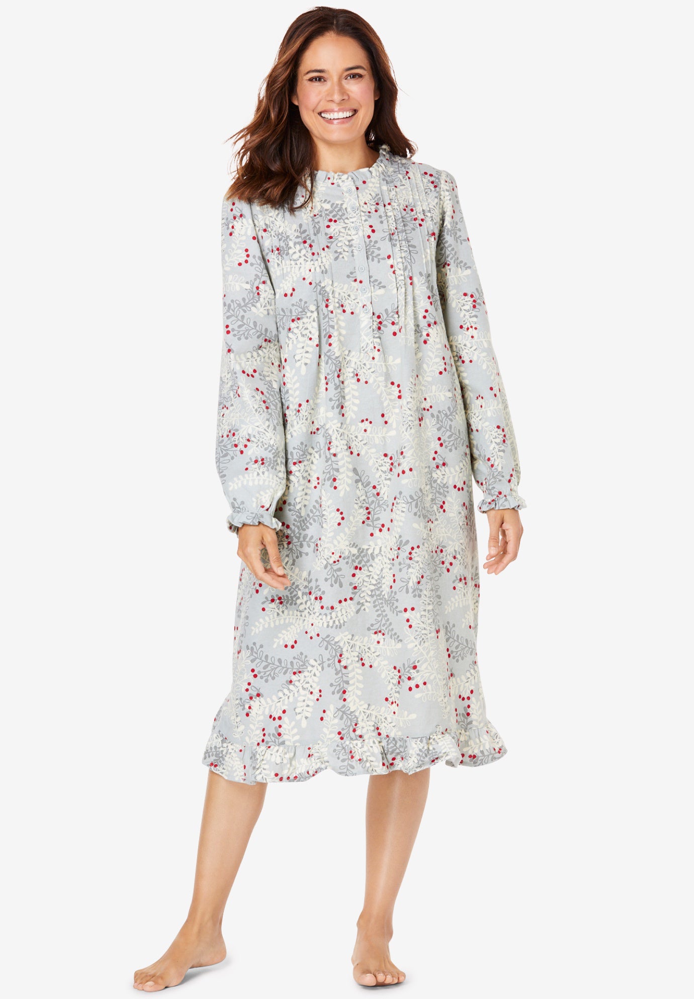 Cotton Flannel Print Short Gown  image number 0