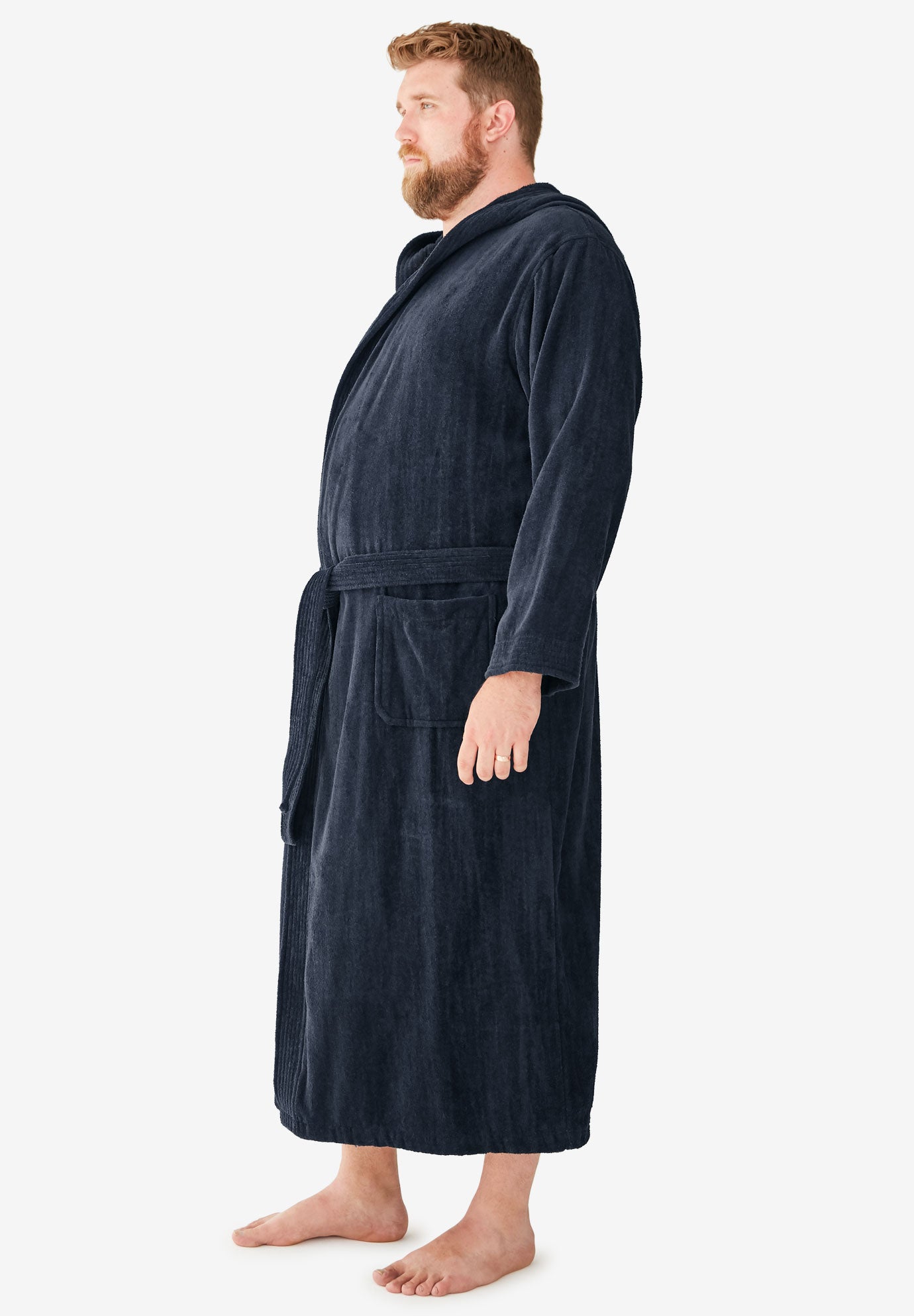 Terry Velour Hooded Maxi Robe image number 2