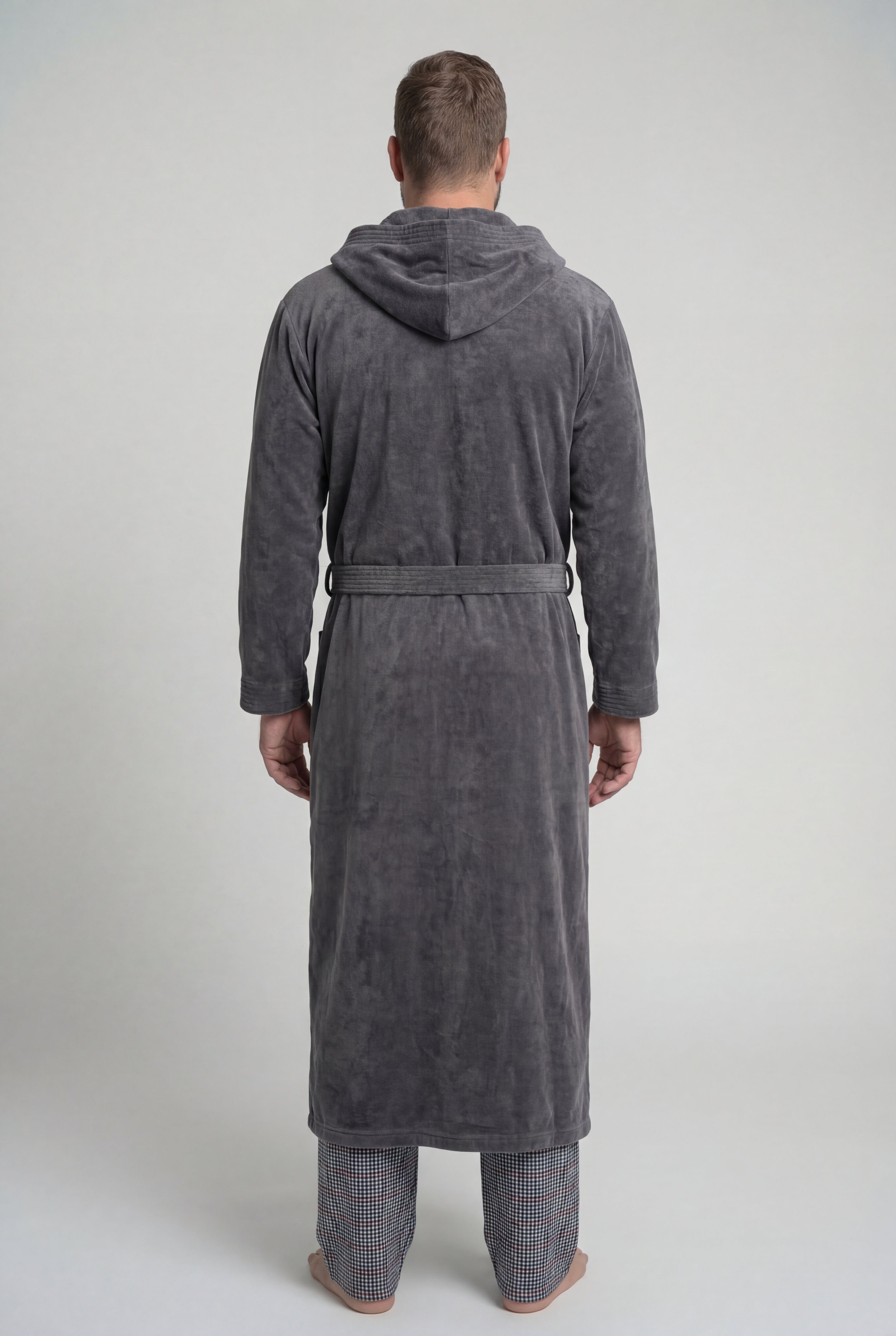 Terry Velour Hooded Maxi Robe image number 3