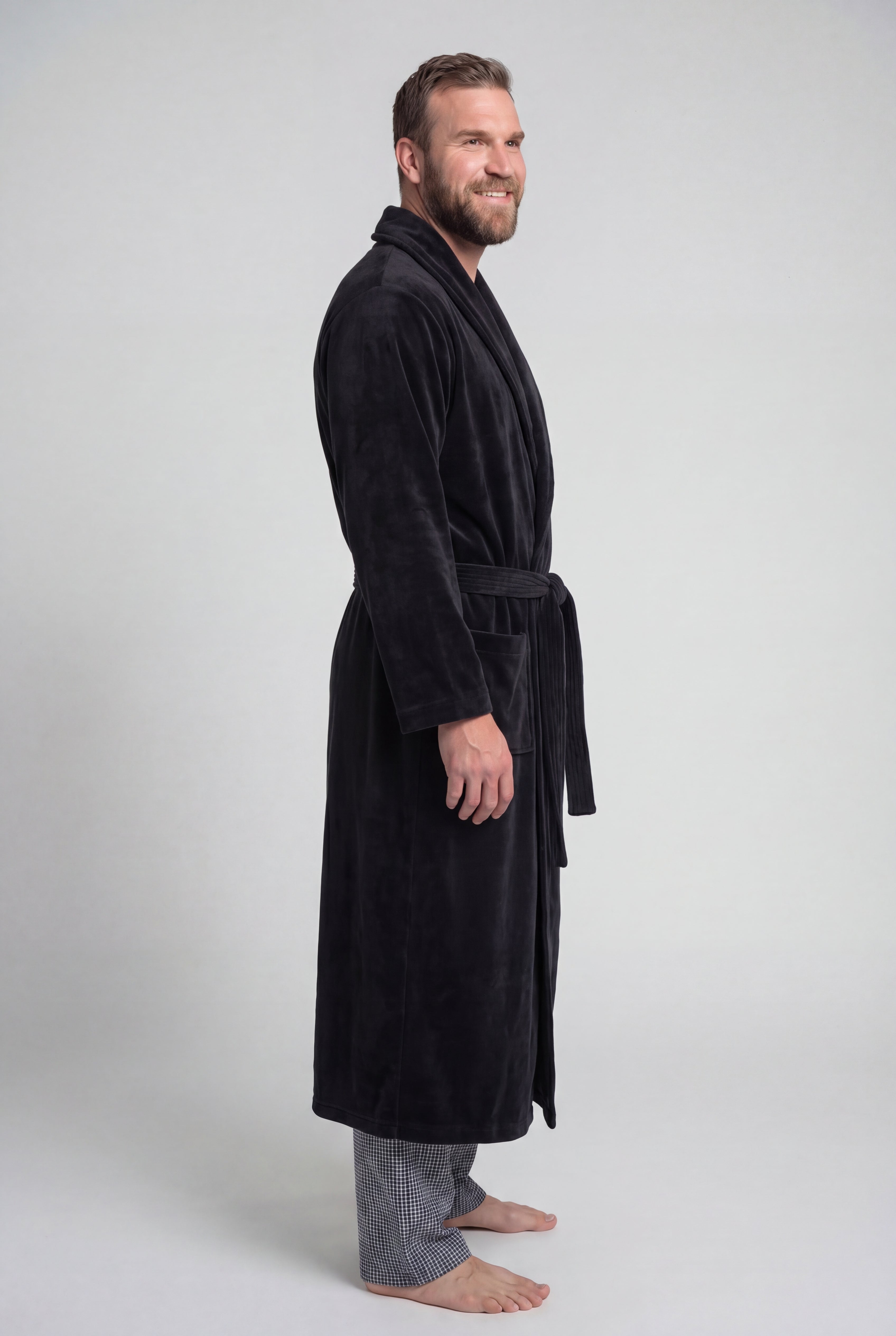 Terry Velour Hooded Maxi Robe image number 2