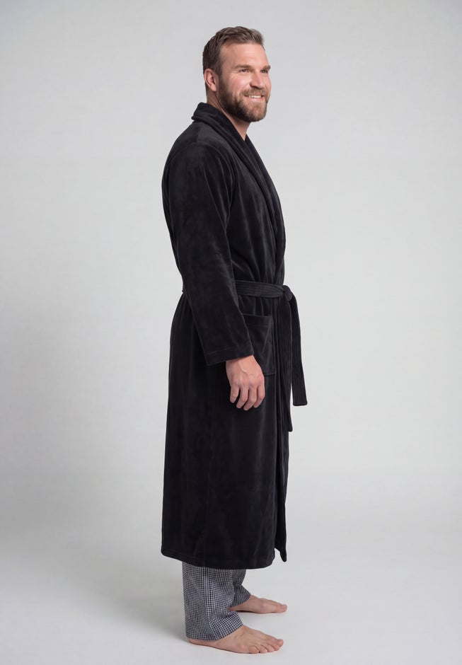 Terry Velour Hooded Maxi Robe image number 2