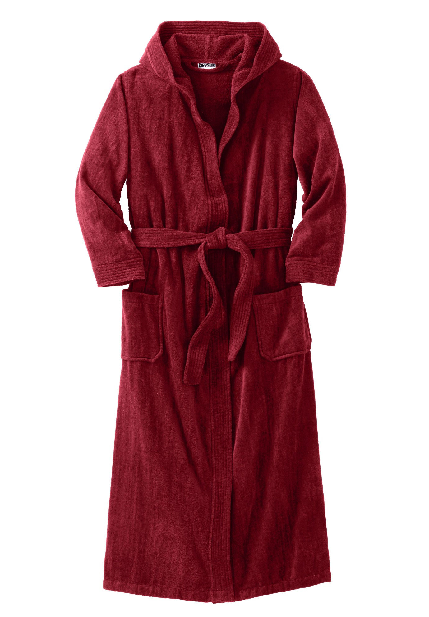 Terry Velour Hooded Maxi Robe image number 1