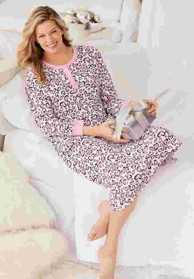 Thermal Henley Nightgown image number 4