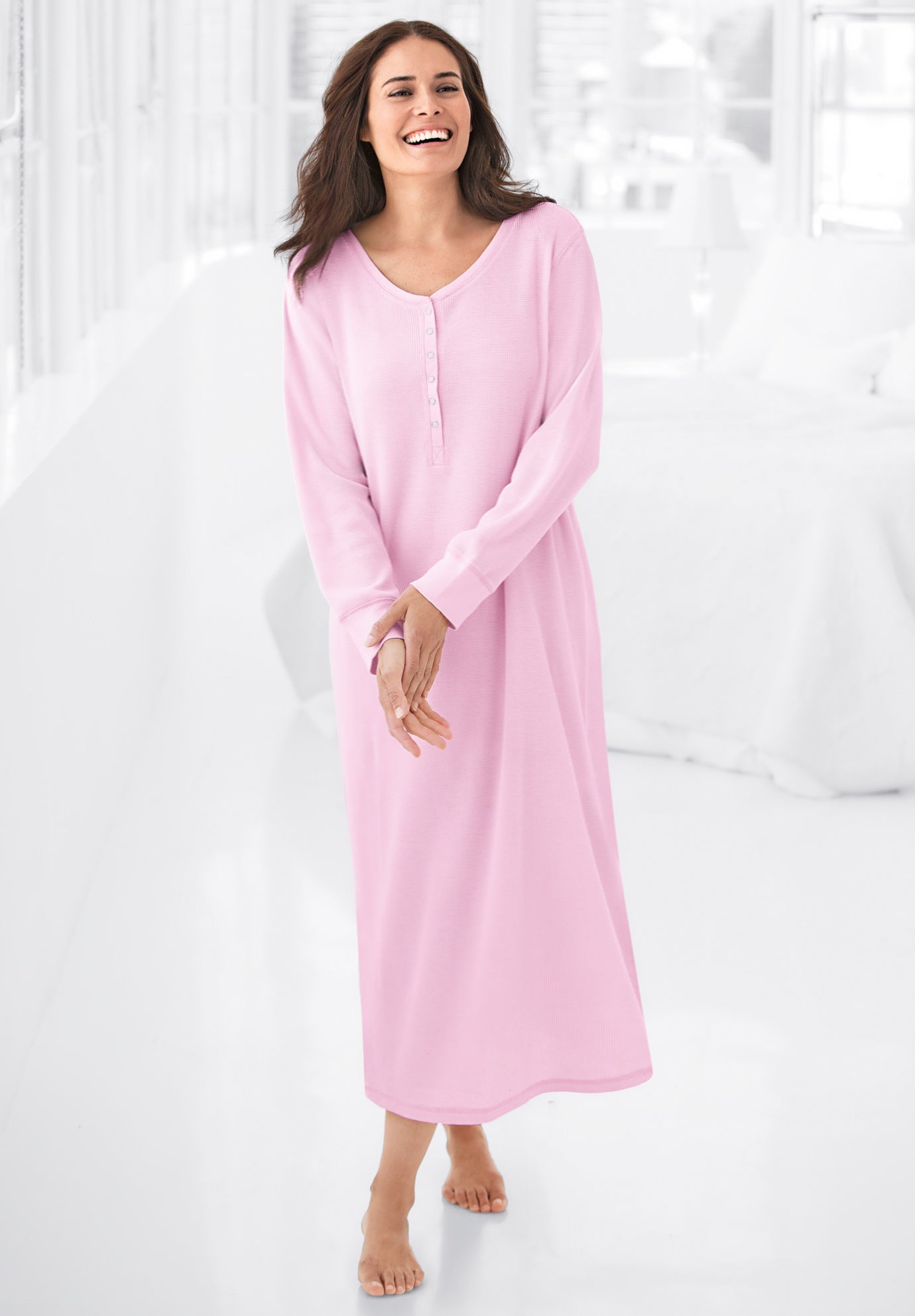 Thermal Henley Nightgown image number 5
