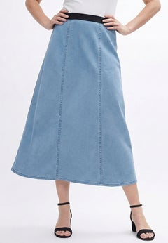 Stretch Denim Jegging Skirt