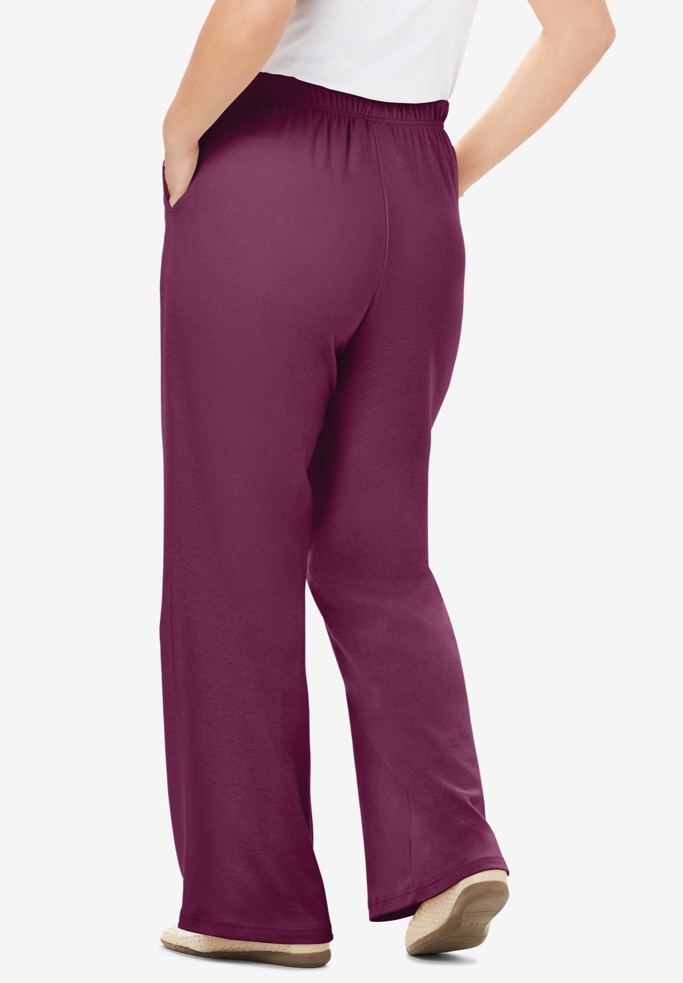 7-Day Knit Wide-Leg Pull-On Pants image number 1
