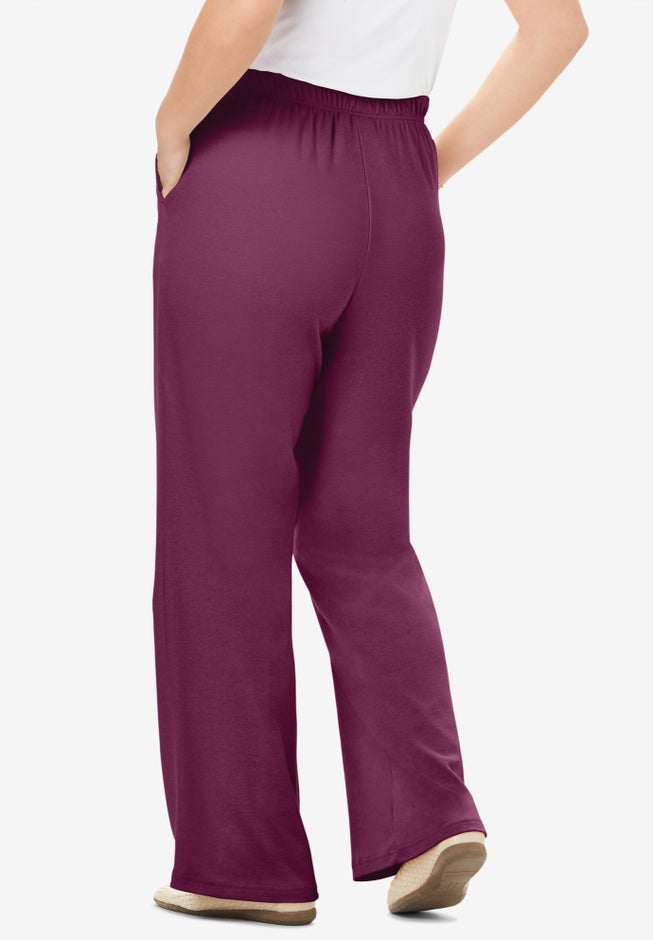 7-Day Knit Wide-Leg Pull-On Pants image number 1
