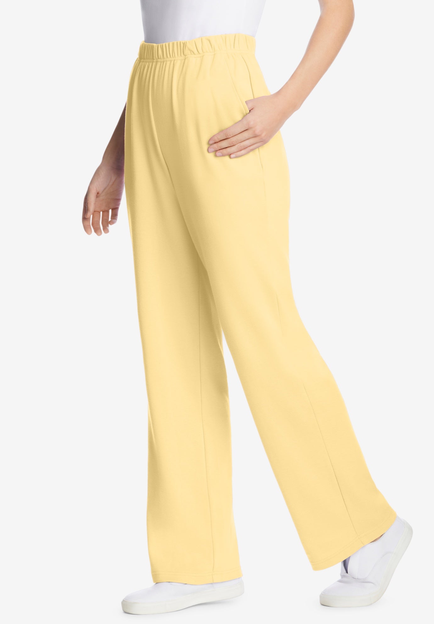 7-Day Wide-Leg Elastic-Waist Stretchy Knit Pant image number 2
