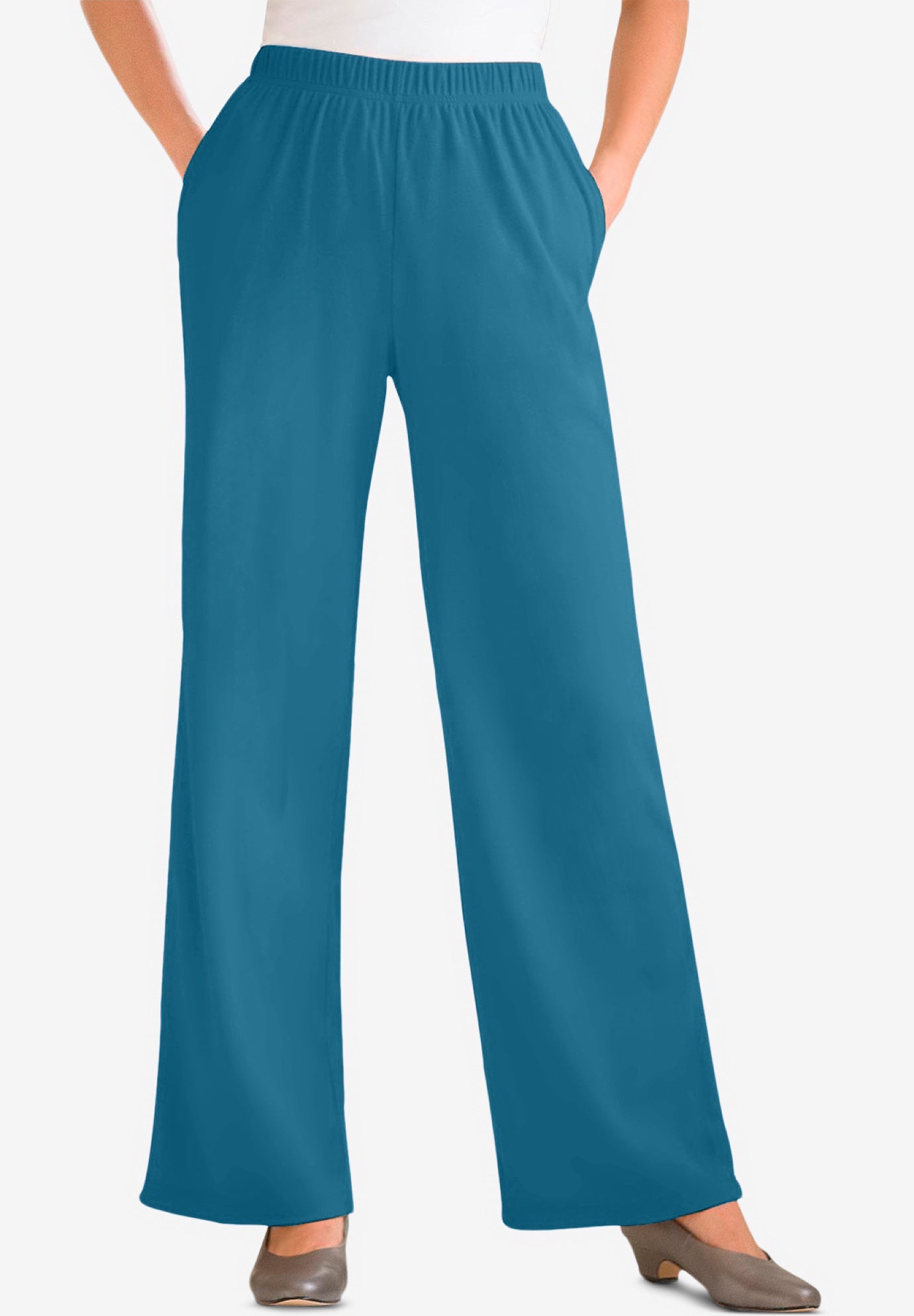7-Day Wide-Leg Elastic-Waist Stretchy Knit Pant image number 0
