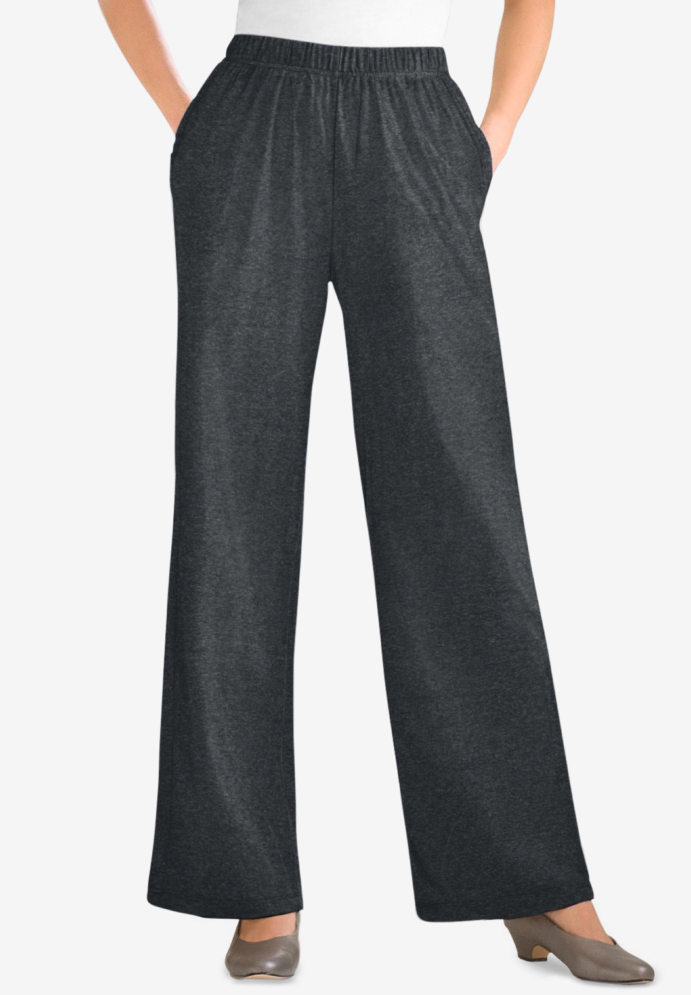 7-Day Knit Wide-Leg Pull-On Pants image number 0