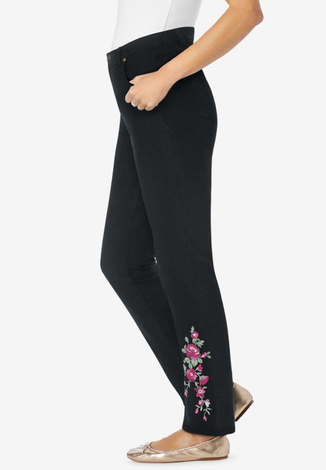 Straight-Leg Stretch Denim Five-Pocket Jeans image number 4