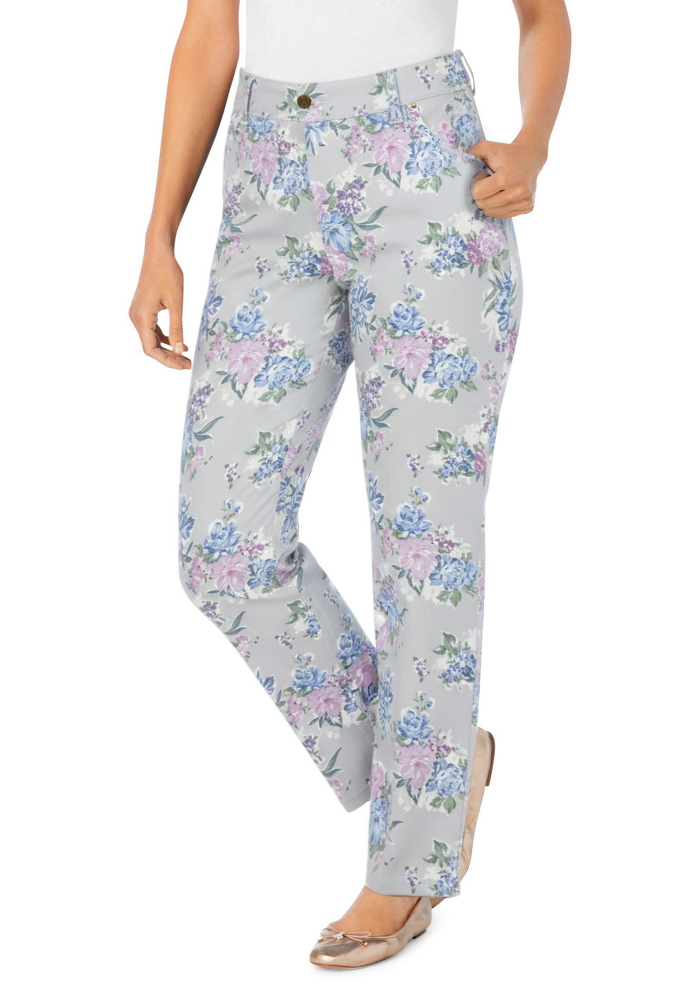 Straight-Leg Stretch Denim Five-Pocket Jeans image number 0