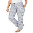 Straight-Leg Stretch Denim Five-Pocket Jeans image number null