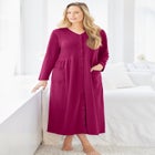 Long Snap-Front Knit Lounger image number null