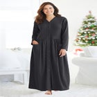 Long Snap-Front Knit Lounger image number null