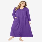 Long Snap-Front Knit Lounger image number null