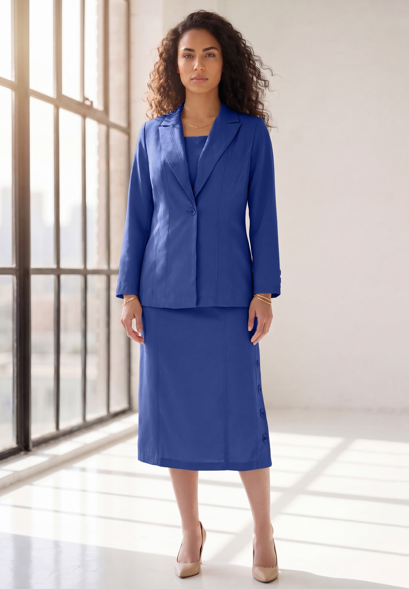 Side Button Suit Jacket Dress image number 0