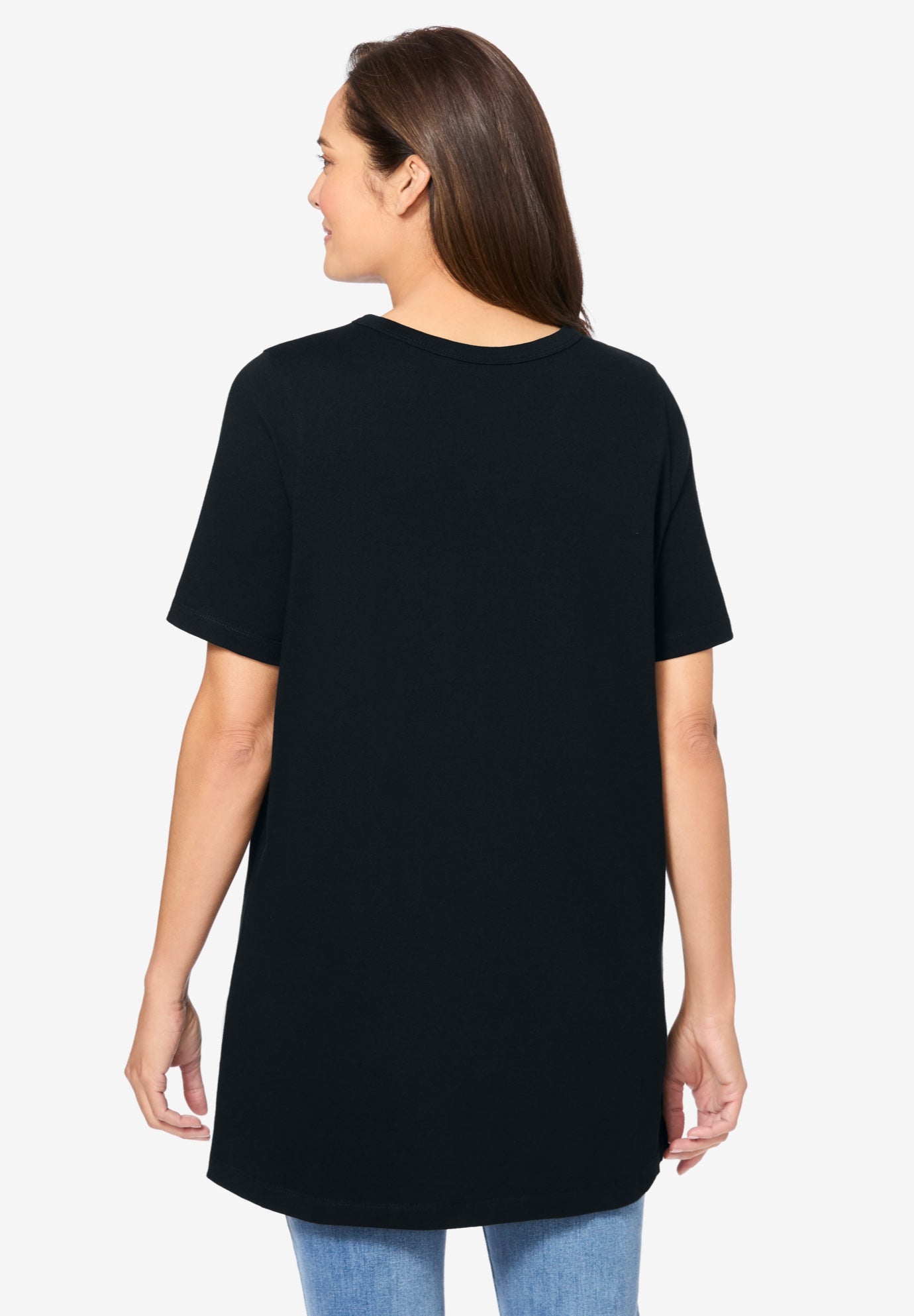 Perfect Short-Sleeve Shirred V-Neck Tunic image number 2