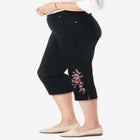 Stretch Denim Five-Pocket Capri Jeans image number null