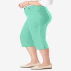 Stretch Denim Five-Pocket Capri Jeans image number 2