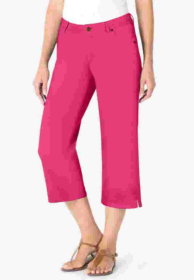 Stretch Denim Five-Pocket Capri Jeans image number 0