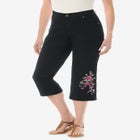 Stretch Denim Five-Pocket Capri Jeans image number null