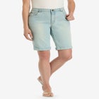 Stretch-Denim Five-Pocket Bermuda Jeans Shorts image number null