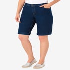 Stretch-Denim Five-Pocket Bermuda Jeans Shorts image number null