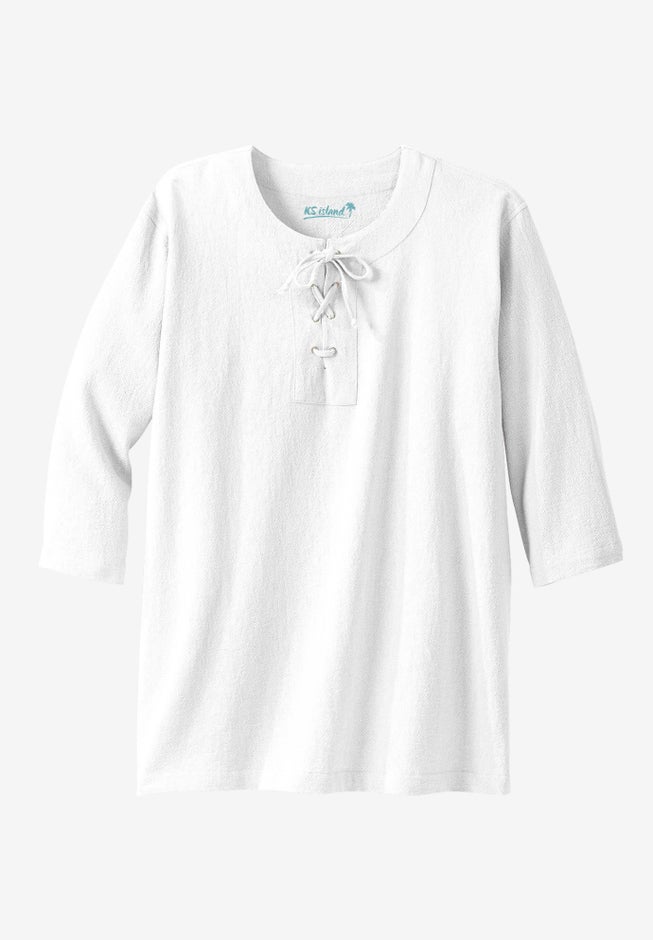 Gauze Lace-Up Shirt image number 1