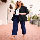 Plus Size Relaxed Boyfriend Blazer image number null