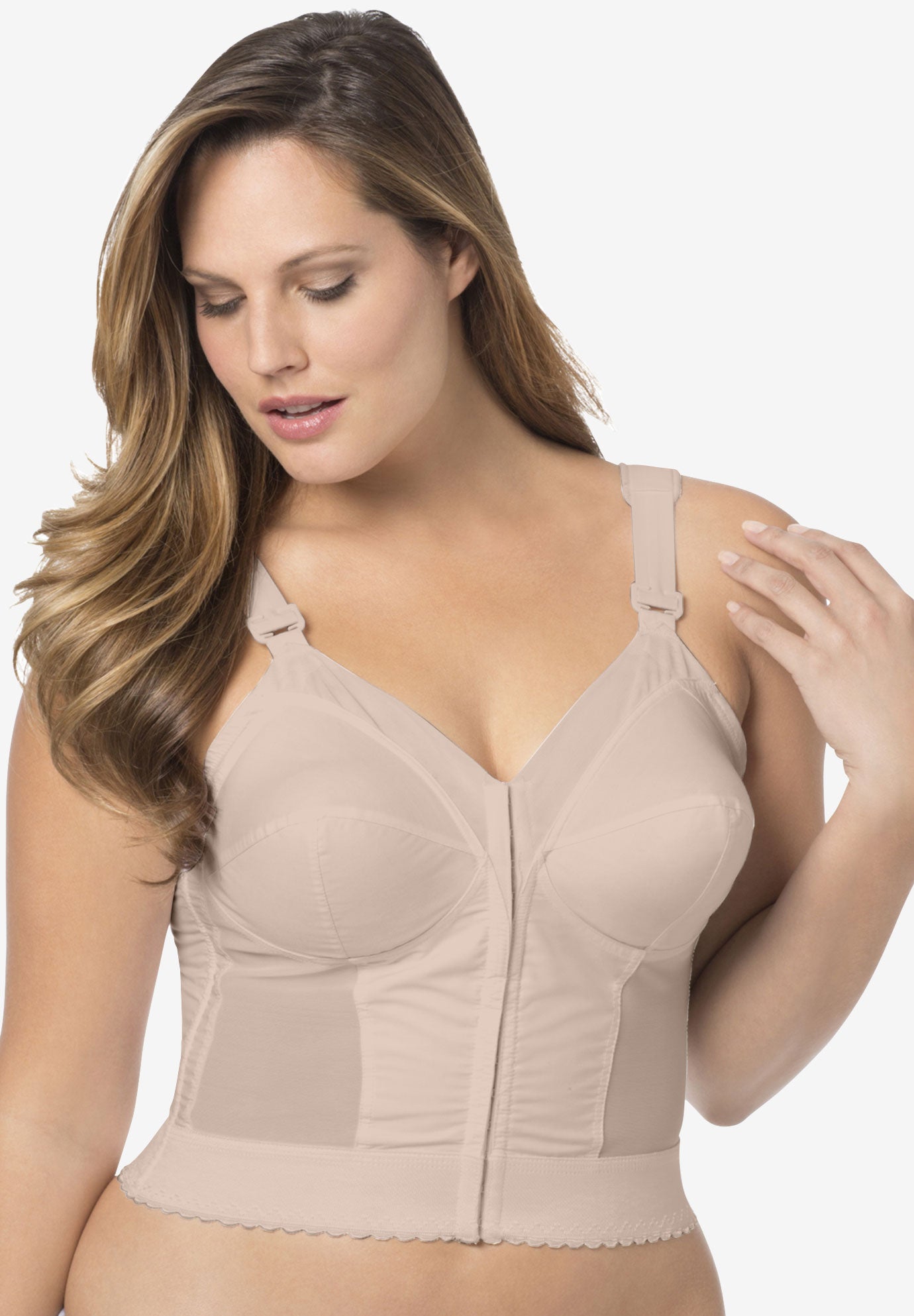 Front-Close Wireless Longline Posture Bra image number 0