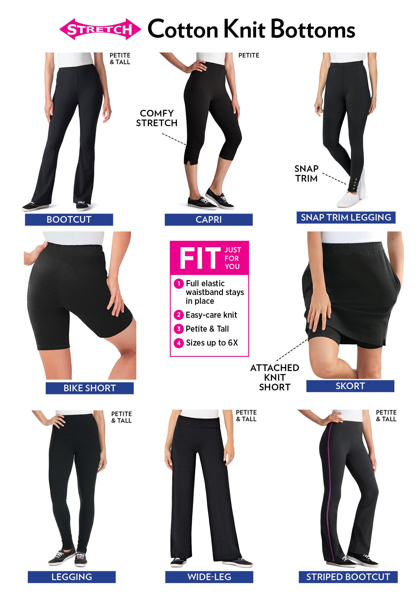 Stretch-Cotton Knit Pull-On Leggings image number 3